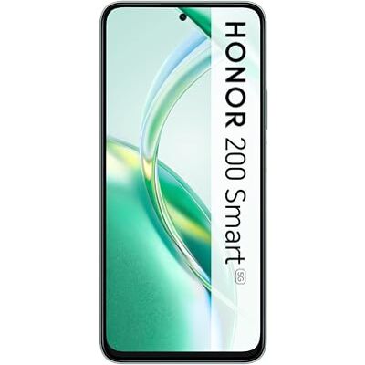 HONOR 200 Smart, smartphone 5G, 4 GB + 256 GB, 6,8 inch display, 5200 mAh, 50 MP camera, dual sim, Android 14, groen HONOR 200 Smart, smartphone 5G, 4 GB + 256 GB, 6,8 inch display, 5200 mAh, 50 MP camera, dual sim, Android 14, groen