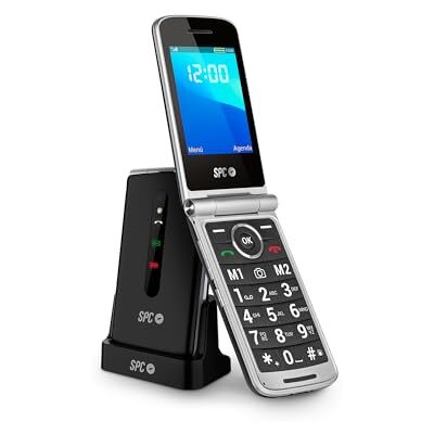 SPC Prince 4G klapmobiele telefoon voor senioren, met grote toetsen en eenvoudig te bedienen, SOS-knop, externe configuratie, laadstation, USB-C, 2 directe geheugen, zonder oplader, zwart SPC Prince 4G klapmobiele telefoon voor senioren, met grote toetsen en eenvoudig te bedienen, SOS-knop, externe configuratie, laadstation, USB-C, 2 directe geheugen, zonder oplader, zwart