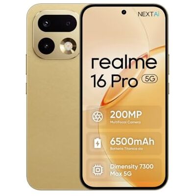 realme Smartphone 16 Pro 5G 256GB 8GB Master Gold INT+NFC RMX5120 EU realme Smartphone 16 Pro 5G 256GB 8GB Master Gold INT+NFC RMX5120 EU