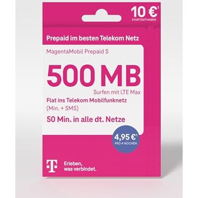 Deutsche Telekom - MagentaMobil S - 500 MB - SIM-kaart Deutsche Telekom - MagentaMobil S - 500 MB - SIM-kaart