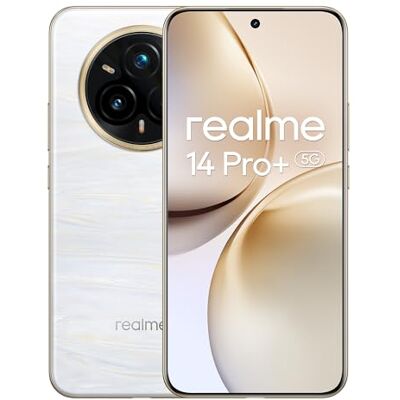realme 14 Pro+ Smartphone 5g, 8 + 256GB, Wit, Sony 3X Periscope OIS AI Camera, Cold-Sensitive Color Changing Design, 5260 mAh batterij, IP66/68/69,120Hz Eye Protection Display, Amazon Exclusive, geen realme 14 Pro+ Smartphone 5g, 8 + 256GB, Wit, Sony 3X Periscope OIS AI Camera, Cold-Sensitive Color Changing Design, 5260 mAh batterij, IP66/68/69,120Hz Eye Protection Display, Amazon Exclusive, geen
