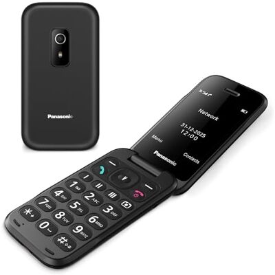 Panasonic KX-TF600 4G Eenvoudige Telefoon, Heldere VoLTE Gesprekken, 290 Uur Standby, USB-C Snelladen, 2,8" Scherm, Bluetooth, LED Zaklamp, IP44 Waterbestendig, Verlichte Toetsen, Zwart Panasonic KX-TF600 4G Eenvoudige Telefoon, Heldere VoLTE Gesprekken, 290 Uur Standby, USB-C Snelladen, 2,8" Scherm, Bluetooth, LED Zaklamp, IP44 Waterbestendig, Verlichte Toetsen, Zwart