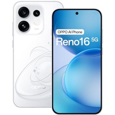Oppo Reno16 5G Smartphone 256GB 8GB RAM Pop White, Dual SIM + eSIM, 6.32" 120Hz AMOLED, 50MP Triple Camera 3.5X Telezoom, 80W SUPERVOOC, 6000mAh, IP69, Android 16 Oppo Reno16 5G Smartphone 256GB 8GB RAM Pop White, Dual SIM + eSIM, 6.32" 120Hz AMOLED, 50MP Triple Camera 3.5X Telezoom, 80W SUPERVOOC, 6000mAh, IP69, Android 16