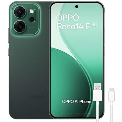 Oppo Reno14 5G Smartphone met IA, 8 GB RAM + 256 GB, drievoudige camera met 50 MP, batterij 6000 mAh, snel opladen 45 W, AMOLED-display met 120 Hz, IP69, Dual SIM, Android, Spaanse versie, lichtgroen Oppo Reno14 5G Smartphone met IA, 8 GB RAM + 256 GB, drievoudige camera met 50 MP, batterij 6000 mAh, snel opladen 45 W, AMOLED-display met 120 Hz, IP69, Dual SIM, Android, Spaanse versie, lichtgroen