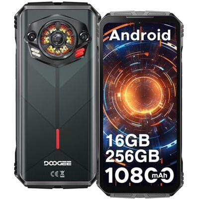 DOOGEE S PUNK Outdoor mobiele telefoon zonder abonnement, Android 14, 16 GB + 256 GB, 126 dB luidspreker, 50 MP + 16 MP camera, 10800 mAh/33 W, 6,58 inch FHD+ outdoor smartphone, bouwplaatsmobiele DOOGEE S PUNK Outdoor mobiele telefoon zonder abonnement, Android 14, 16 GB + 256 GB, 126 dB luidspreker, 50 MP + 16 MP camera, 10800 mAh/33 W, 6,58 inch FHD+ outdoor smartphone, bouwplaatsmobiele