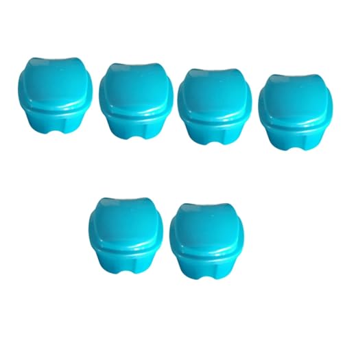 HOMSFOU 6 Stuks container houder voor prothesen houder voor valse tanden lijm kussen reparatieset voor gebitsprothesen kaak trainer zeker kunstgebit prothese houder toegewijd plastic