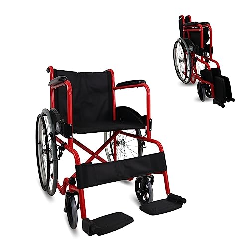 Mobiclinic ®, Opvouwbare Rolstoel, Zelfrijder, Zelfrijdende, Alcazaba, Zitje 46 cm, Drempelhulpsysteem,Gevoerde armleuningen, Opklapbare voetsteunen, Anti-lek banden, Remmen op de wielen