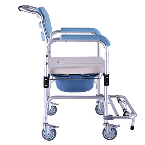 Generic Commode Stoel Toiletstoel voor Ouderen Kinderen Gehandicapten Draagbare Opvouwbare Douche Commode Stoelen met Wielen Toiletbril Commode Stoel voor Ouderen Gehandicapten Gehandicapte Grootouders