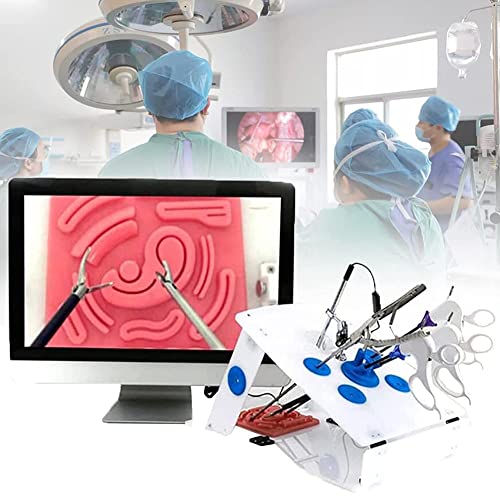 CHWLMP Laparoscopische Simulator Chirurgie Chirurg Trainingsbox, Opvouwbare Simulator Trainer Box Kit Met 4 Chirurgische Instrumenten En 5 Trainingsmodules Voor Studentenverpleegkundige Chirurgische Trai