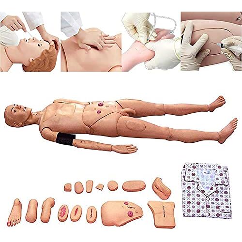 KOHARA 170 Cm verpleegpop mannelijke multifungale oefenpop voor verpleegkunde onderwijs onderwijs en onderwijs medische zorg patiëntenzorg simulator olie
