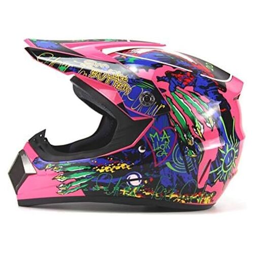 SXAHLZ Motorcrosshelmen Voor Dames Motorcross Off-road Helmen ATV Crossmotor Downhill MTB DH Racing Helm Kruishelm DOT,CC07,L-geschikt Voor Hoofdomtrek/57-58cm,Passion33