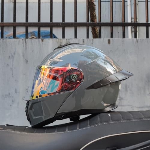 TS TAC-SKY Motorhelmen Volledig Gezicht Racehelm Met Dubbele Lens Sterke Weerstand Off-road Helm DOT Goedgekeurd ( Color : #17 , Size : M(54-55CM) )