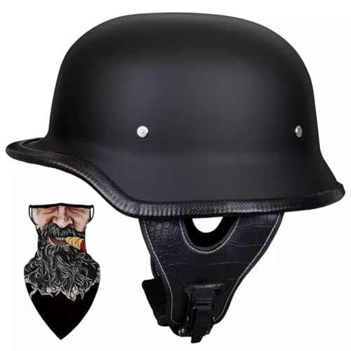 HHSDB Half Helm Motorfiets Helm Jet Helm Scooter Helm Open Gezicht Helm Bromfiets Helm DOT/ECE Gecertificeerd Cruiser Chopper Helm Piloot Helm Motorfiets Scooter Straat Helm/57-62cm