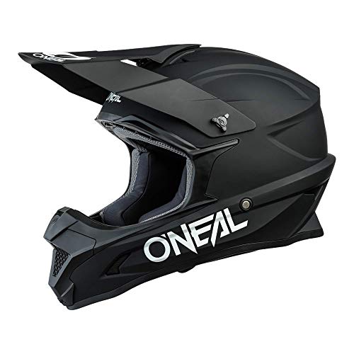 O'NEAL Motorcross Helm   Kinderen   MX Enduro   ABS Shell, Veiligheidsnorm ECE 22.05, Ventilatiegaten voor optimale ventilatie & koeling   1SRS Jeugd Helm SOLID   Zwart   Maat XL (53/54 cm)