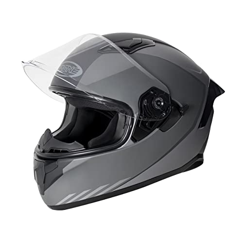 OZONE MOTO Sprint Motorhelm, brede kijkhoek, 2 maten, EPS (geëxpandeerd polystyreen), talrijke ventilatiekanalen, zonneklep, anti-condens-vizier