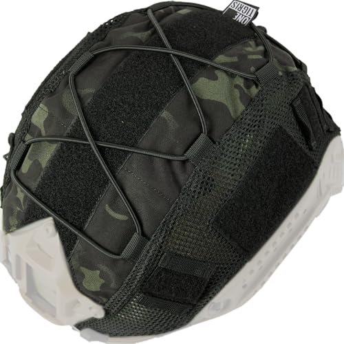 OneTigris Multicam Helm Cover Airsoft Helm Zonder Helm voor FAST PJ Helm in Maat M/L (Multicam Zwart voor Ops-Core Fast PJ Helm in Maat M/L &  PJ/MH Helm in Maat M/L)