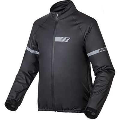 Rebelhorn Ocean Regenjas voor motorfiets, gelamineerd membraan, reflecterende elementen, winddicht, ademend, waterdicht, zwart, S Rebelhorn Ocean Regenjas voor motorfiets, gelamineerd membraan, reflecterende elementen, winddicht, ademend, waterdicht, zwart, S