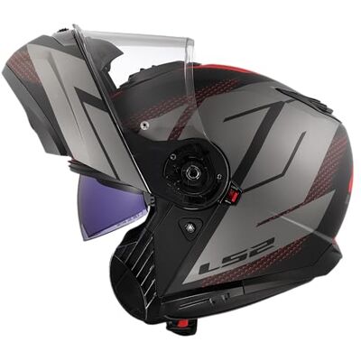 LS2 , Modulaire Motorhelm STROBE II CODE Matt Black Grey, XS LS2 , Modulaire Motorhelm STROBE II CODE Matt Black Grey, XS