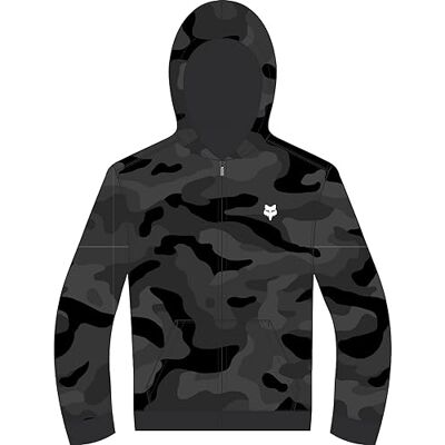 Fox Racing FOX Junior Head Black Camo YS Sweatshirt met ritssluiting Fox Racing FOX Junior Head Black Camo YS Sweatshirt met ritssluiting