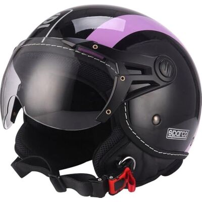 Sparco SP501 motorhelm maat XL met paars en zwart antikrasvizier Sparco SP501 motorhelm maat XL met paars en zwart antikrasvizier