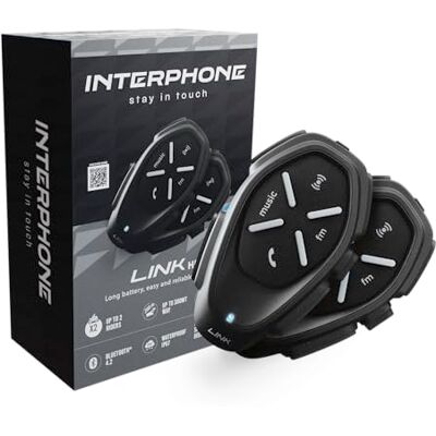Interphone LINK HD dubbele intercom voor motorhelm, stereo-headset, hoge visuele getrouwheid 40 mm, pilotengebruik, afstand 300 m, autonomie 20 uur, GPS, TFT, waterdicht IPX67 Interphone LINK HD dubbele intercom voor motorhelm, stereo-headset, hoge visuele getrouwheid 40 mm, pilotengebruik, afstand 300 m, autonomie 20 uur, GPS, TFT, waterdicht IPX67