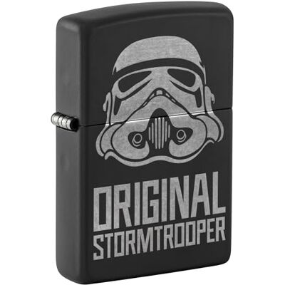 Zippo Stormtrooper Helmet-aansteker, zwart mat met chroom, navulbaar, herbruikbaar, winddicht, geschenkdoos, gemaakt in de VS Zippo Stormtrooper Helmet-aansteker, zwart mat met chroom, navulbaar, herbruikbaar, winddicht, geschenkdoos, gemaakt in de VS