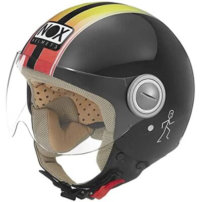 NOX , Motorfietshelm n210 zwart regenboog, L NOX , Motorfietshelm n210 zwart regenboog, L