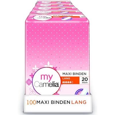 Camelia Maxi maandverband lang. Camelia Maxi maandverband lang.