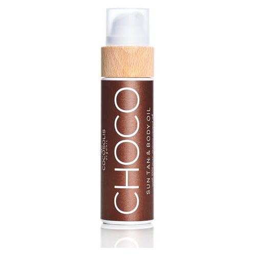 COCOSOLIS Choco bruiningsversneller met vitamine E, cacaoboter bruiningscrème & bodylotion cacao biologische bruiningolie met 6 kostbare oliën 110 m