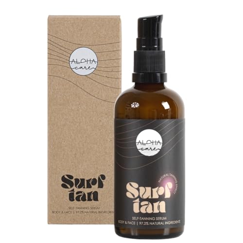 ALOHA care Surf Tan Zelfbruinende crème voor gezicht en lichaam. Natuurlijk uitziend en geleidelijk bruiningseffect. Natuurlijke en veganistische ingrediënten (100ml)