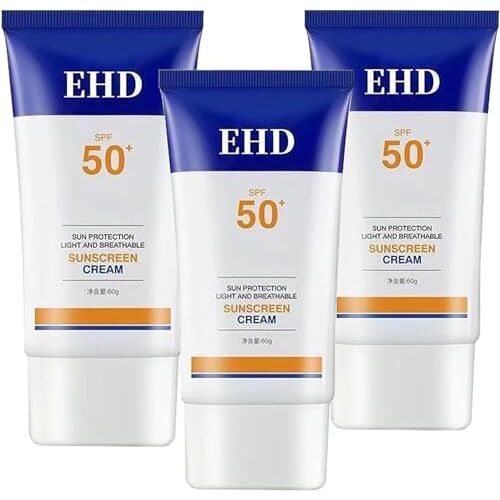 BIVVI Ehd Zonnebrandcrème, Zonnebrandcrème Spf 50 voor Gezicht, Gezichtszonnebrandcrème, Dagelijkse UV-bescherming Zonnebrandcrème, Snelle Absorptie en Geen Kleverig Gevoel (3PCS)