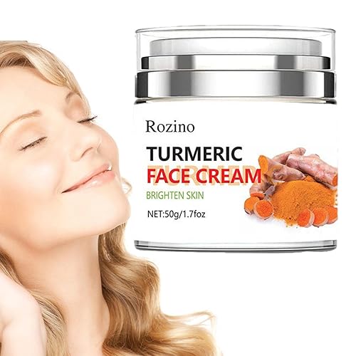 Decorhome Kurkuma Gezichtscrème, 50 ml vochtinbrengende gezichtscrème met natuurlijke kurkuma, Niet-vettige gezichtshuidreparatielotion Multifunctionele voedende gezichtscrème voor vrouwen voor het