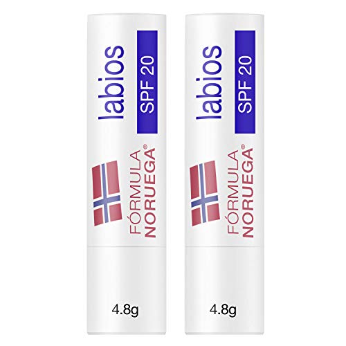 Neutrogena SPF 20 Noorse formule lippenbescherming, zonwering, verlichting en vocht, 4,8 g (2 stuks)