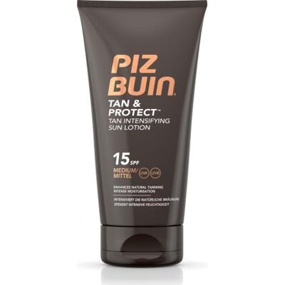 Piz Buin Tan and Protect Intensieve Lotion LSF 15, bruiningsintensieve lotion met effectieve UVA- en UVB-filter, 150 ml Piz Buin Tan and Protect Intensieve Lotion LSF 15, bruiningsintensieve lotion met effectieve UVA- en UVB-filter, 150 ml