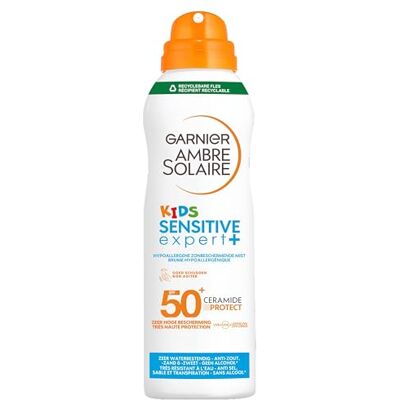 Ambre Solaire Garnier Kids Sensitive Expert+ Hypoallergene Zonbeschermende Mist SPF50+ voor de Gevoelige Huid met Ceramide Protect 150 ML Ambre Solaire Garnier Kids Sensitive Expert+ Hypoallergene Zonbeschermende Mist SPF50+ voor de Gevoelige Huid met Ceramide Protect 150 ML
