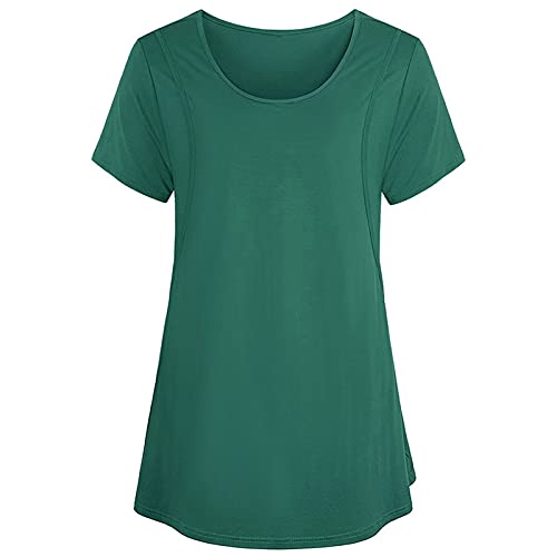 TDEOK Zwangerschapsjurk, korte zwangerschapsblouse, zwangerschapsblouse, zwangerschapsblouse, top met bandjes, zwart, groen, M