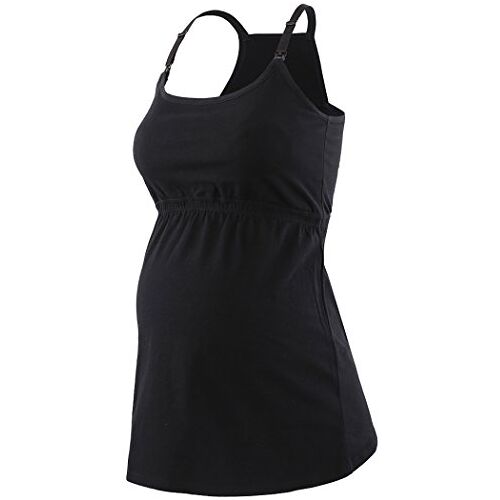 ZUMIY Moederschap verpleging tank cami, verpleging top zwangerschap shirt slaap beha voor borstvoeding, Zwart, M