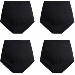 Mama Cotton dames hoge taille slip (pak van 4), Klassieke hoge taille stijlen geheel zwart 4 Pack, 4XL Mama Cotton dames hoge taille slip (pak van 4), Klassieke hoge taille stijlen geheel zwart 4 Pack, 4XL