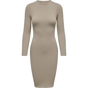 ONLY Bestseller A/S Onlgwen L/S Rib Short Slit Dress PNT Jurk, Weathered Teak, L ONLY Bestseller A/S Onlgwen L/S Rib Short Slit Dress PNT Jurk, Weathered Teak, L