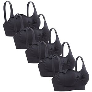 Lataly Vrouwen slapen verpleging beha draadloze borstvoeding moederschap bralette Pack van 5, 5pcak Zwart, S Lataly Vrouwen slapen verpleging beha draadloze borstvoeding moederschap bralette Pack van 5, 5pcak Zwart, S