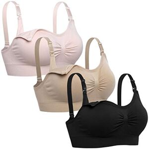 Lataly Naadloze voedingsbeha voor dames, slapende zwangerschapsbralette voor borstvoeding, verpakking van 3 stuks, L Lataly Naadloze voedingsbeha voor dames, slapende zwangerschapsbralette voor borstvoeding, verpakking van 3 stuks, L