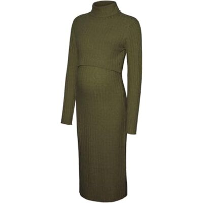 MAMALICIOUS MAMA.LICIOUS MLSUNIVA June L/S Knit MIDI Dress 2F, Winter Moss/Detail:melange, XS MAMALICIOUS MAMA.LICIOUS MLSUNIVA June L/S Knit MIDI Dress 2F, Winter Moss/Detail:melange, XS