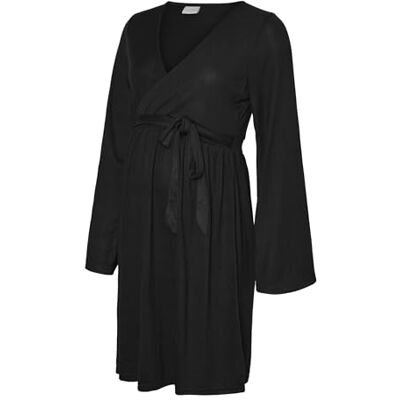 MAMALICIOUS MAMA.LICIOUS Mlmaeve Tess Ls JRS Dress 2F Noos, zwart, XS MAMALICIOUS MAMA.LICIOUS Mlmaeve Tess Ls JRS Dress 2F Noos, zwart, XS