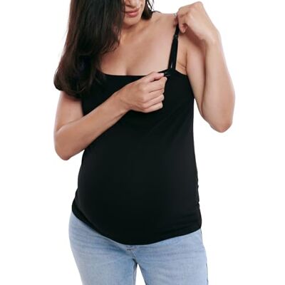 Motherhood Maternity Dames Clip Down Verpleegkundige Tank Top Cami Cami Shirt, Zwart, M Motherhood Maternity Dames Clip Down Verpleegkundige Tank Top Cami Cami Shirt, Zwart, M