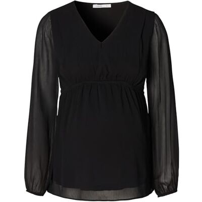 Noppies Maternity Pargas Nursing Blouse met lange mouwen, Black P090, S Noppies Maternity Pargas Nursing Blouse met lange mouwen, Black P090, S