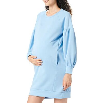 MAMALICIOUS Dames Mljocelyn L/S Sweat Abk Dress A jurk, Placid Blue, M MAMALICIOUS Dames Mljocelyn L/S Sweat Abk Dress A jurk, Placid Blue, M