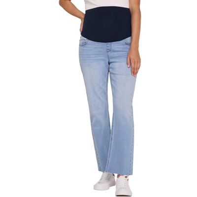 Motherhood Maternity Dames Secret Fit Over The Belly Slim Straight Leg Zwangerschap Jeans, Light Wash, XS Motherhood Maternity Dames Secret Fit Over The Belly Slim Straight Leg Zwangerschap Jeans, Light Wash, XS