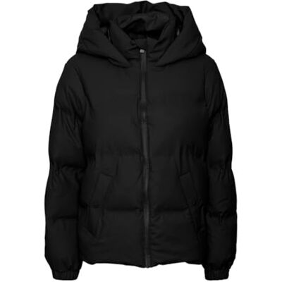 VERO MODA Bestseller A/S Dames VMNOE AW23 Short Coated Jacket BOOS Jacket, Black, S, Schwarz, S VERO MODA Bestseller A/S Dames VMNOE AW23 Short Coated Jacket BOOS Jacket, Black, S, Schwarz, S