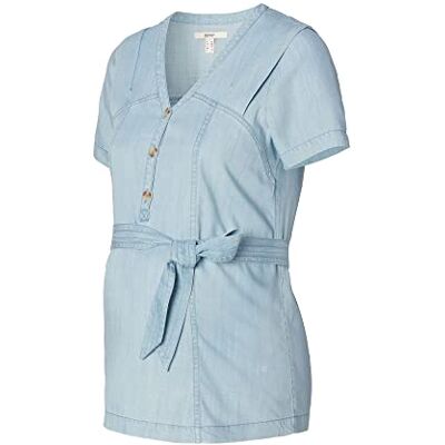 ESPRIT Damesblouse met korte mouwen, Lightwash 950, 42 ESPRIT Damesblouse met korte mouwen, Lightwash 950, 42