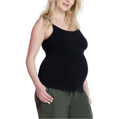 Motherhood Maternity Women's Clip Down Nursing Tank Top Cami with Adjustable Straps for Breastfeeding, Black, Extra Large Motherhood Maternity Women's Clip Down Nursing Tank Top Cami with Adjustable Straps for Breastfeeding, Black, Extra Large